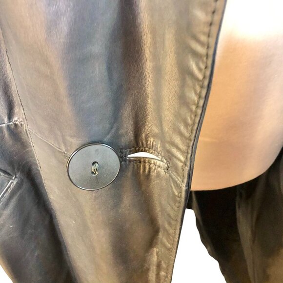 Gino di Giorgio Jacket Womens M Black Genuine Leather Short Pockets - Picture 10 of 13